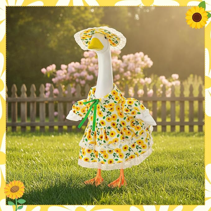 Porch Goose Outfit, 23" Porch Goose Clothes with Strawberry Skirt and Hat for Spring Summer Party Outdoor Patio