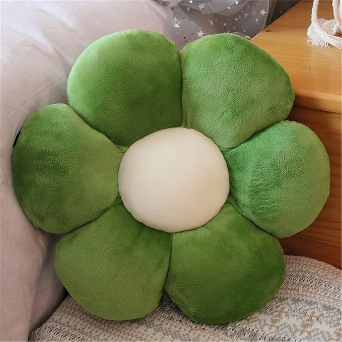 AZCHEN Flower Pillow Patio Furniture Cushions Standard Throw Pillow Home Chair Cushion Decorative Pillow Cushion (19.6inch, Dark Green)