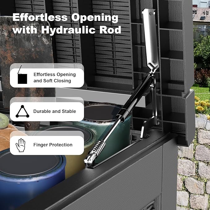 PatioZen 320 Gallon Large Resin Deck Box, Lockable Outdoor Storage Box for Patio Cushions Storage Furniture,Garden Tools, Pool Supplies, Weatherproof and UV Resistant (Black)