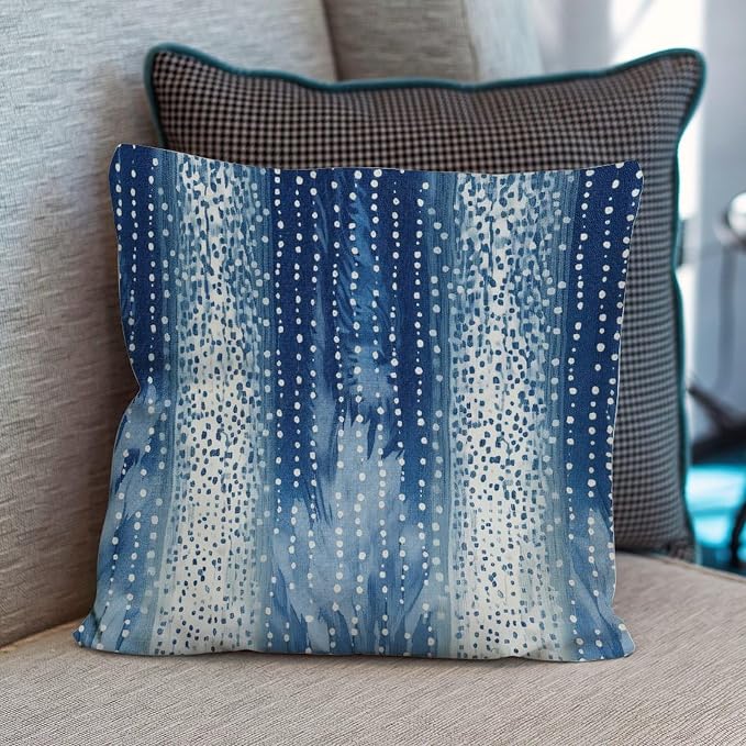 Antelope Aqua Animal Pillow Cover White Blue Animal Strip Throw Pillow Cover Classic Throw Pillow Covers Farmhouse Decorative for Patio Furniture Garden 16x16 in