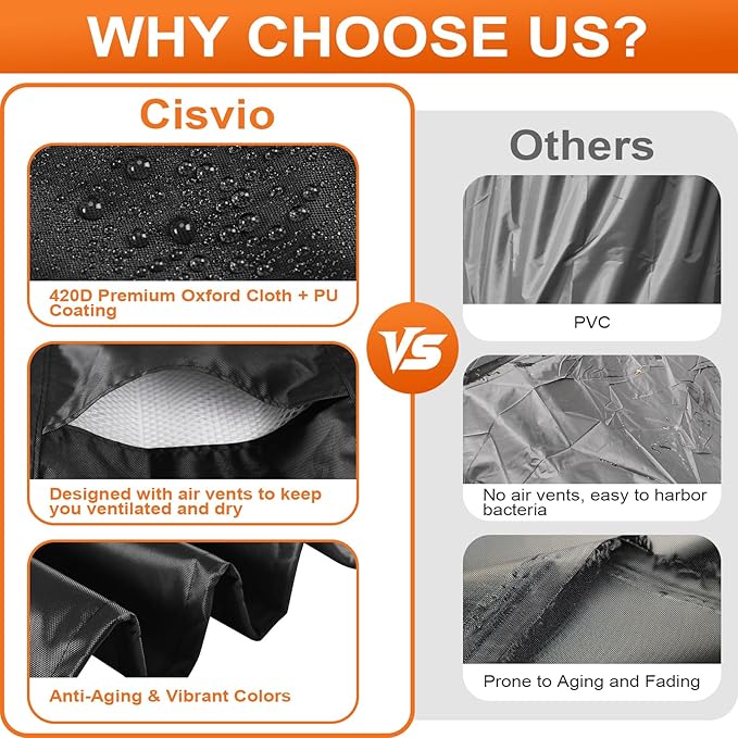 Patio Furniture Cover Rectangle 56"(L) x 32"(W) x 30"(H), Custom Heavy Duty 420D Waterproof Outdoor Cover with Drawstring & Buckles for Table Chair Garden, Black