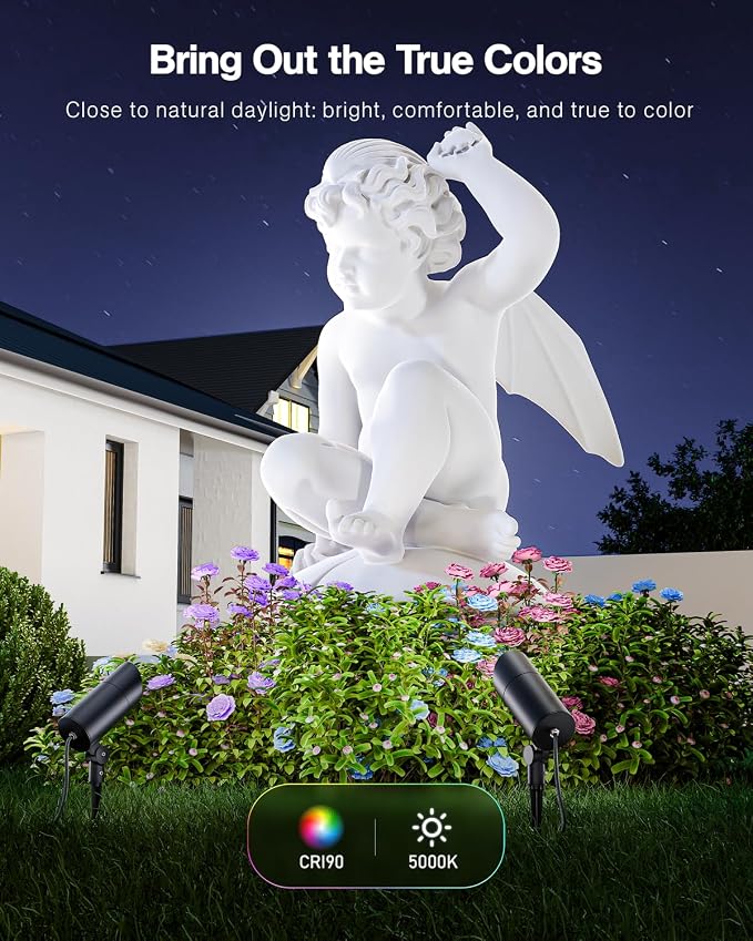 HIBOITEC 1 Pack 30W Outdoor LED Spotlight 120V 3000LM 5000K Spot Lights Waterproof Landscape Lighting for Flag Pole Tree Statue, 5.9 FT Cord with Plug
