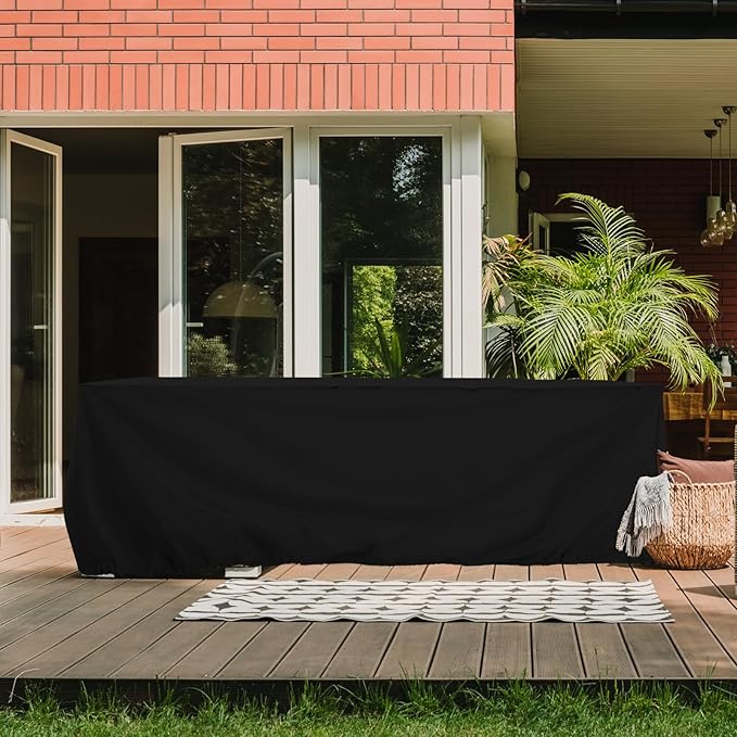 Tempera Patio Furniture Covers,Outdoor Table And Chair Covers Waterproof, Outdoor Dining Set Cover,Heavy Duty Rectangle Patio Furniture Cover,62''L x 42''W x 27.8''H,Black