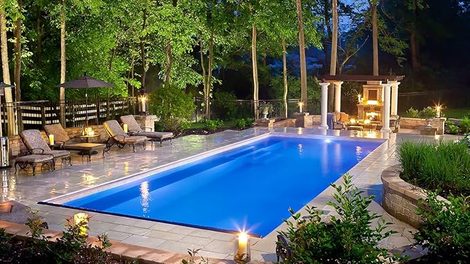Above Ground & Inground Dual Purpose Fiberglass Swimming Pool Shell, Outdoor Swimming Pools for Backyard, Rectangular Family Swimming Pool (212.6 inches Rectangular)
