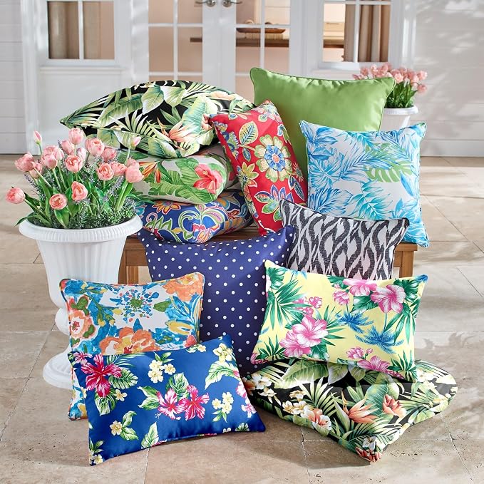 BrylaneHome Bh Outdoor Performance Tufted Wicker Chair Cushion - Geranium