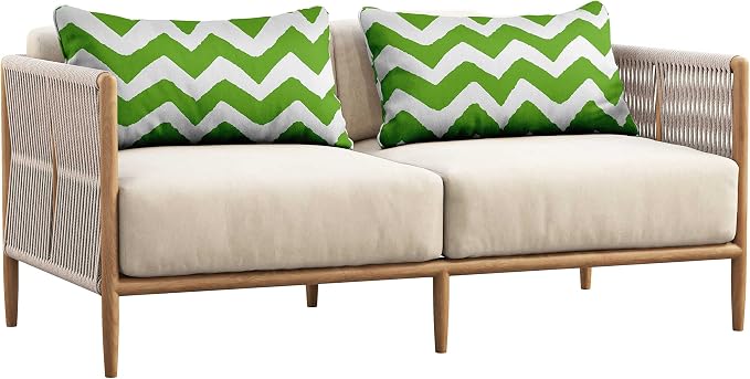Indoor/Outdoor Polyester Fabric Lumbar Pillow Cover, All-Weather Waterproof Rectangular Cushion Case for Patio Furniture, 16 x 24 Set of 2 - Chevron-33