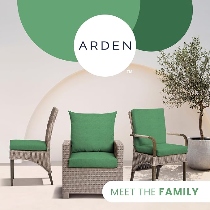 Arden Basics Outdoor Deep Seat Set, 22 x 24, Rain-Proof and Fade Resistant, Moss Green Mila