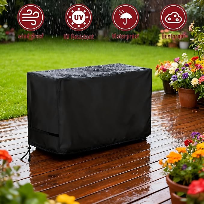 Oslimea Outdoor Bar Covers 60" Long Waterproof Tall Bar Height Patio Table Covers for Outdoor Furniture Rectangular Patio Furniture Covers for Dining Table Chairs Set, 60" L x 41" D x 41" H