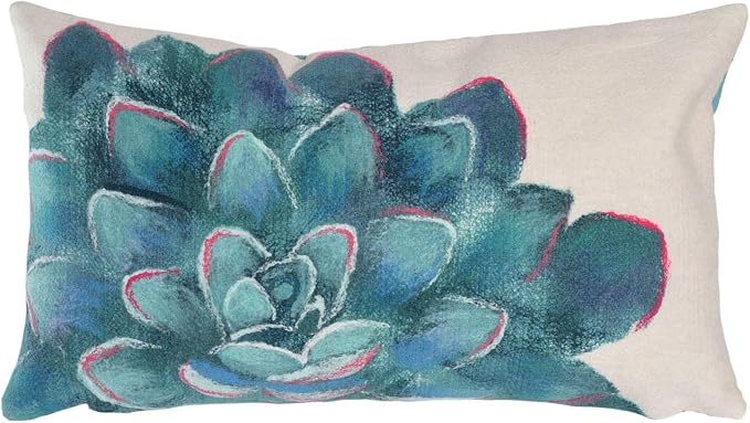 Liora Manne 4316/12 Cream Visions III Succulent Indoor/Outdoor Pillow, 12"X20", Ivory