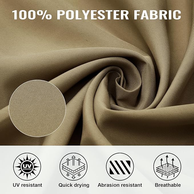 COWVIE 4-Panel 10' x 13' Gazebo Replacement Curtains, Patio Privacy Sidewalls with Double Zipper, Replacement for Outdoor Gazebo Canopy (Curtain Only)