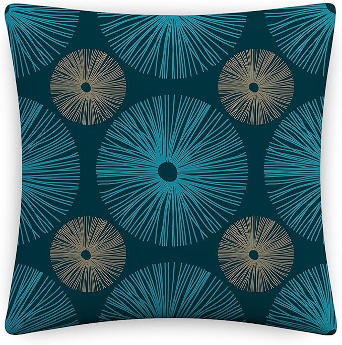 Covers & All Outdoor Square Throw Pillow Cover with Zipper - for Patio Furniture Sofa, Car, Bed UV Resistant Durable Polyester Cushion Case for Home Décor. (18" X 18", Design 03)