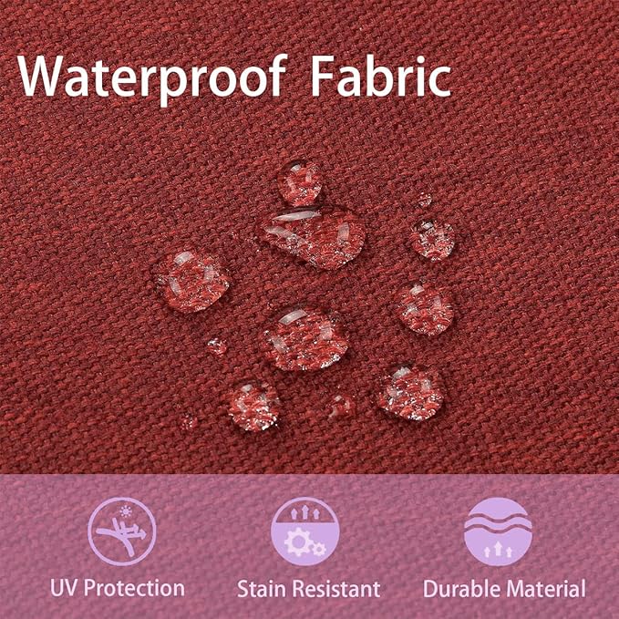 FUNHOME Outdoor Bench Cushion Cover 42 x18 x 3 inch,Water Resistant Cover with Zipper&Ties,Fade-Resistant Slipcover,Patio Porch Swing Cushion Cover Replacement Only,No Insert(Dark Red)