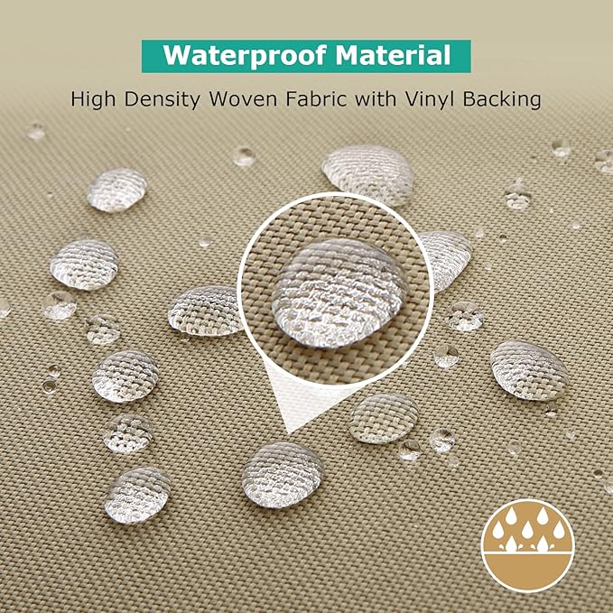 SunPatio Waterproof Outdoor Chaise Lounge Covers, 2 Pack Chaise Protector, Heavy Duty Beach Chair Cover with Seam Taped & Helpful Air Vents, All Weather Protection, 76"L x 30"W x 26"H, Taupe