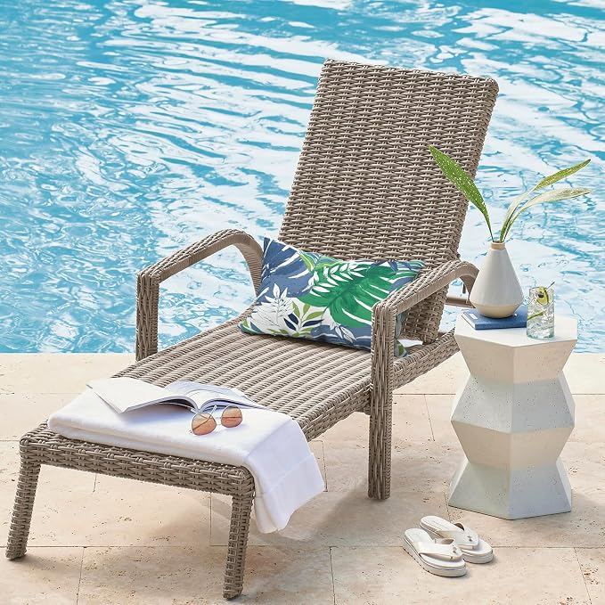 DYTXIII Pack of 2 Outdoor Waterproof Lumbar Pillow Covers ONLY, 12x20 Rectangle Decorative Double Printed Pillow Cases for Patio Couch Porch Furniture - Islamorada Blue Green