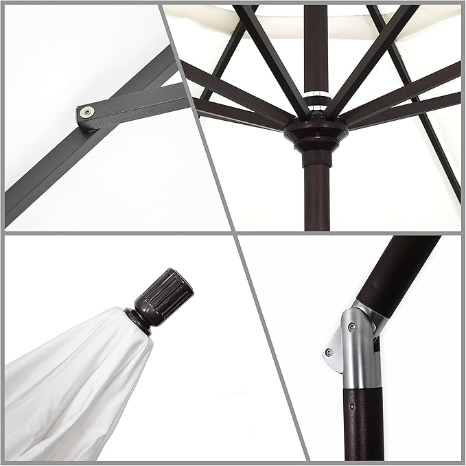 California Umbrella GSCU908170-F95 Golden State Series Patio Umbrella, Gray/White