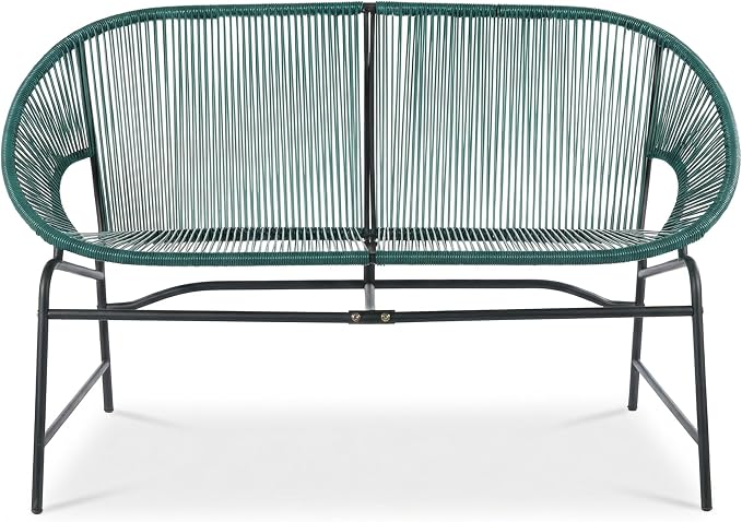 Christopher Knight Home Dessa 4 Piece Patio Furniture Set with Acacia Wood Coffee Table, 4 Seater PE Rattan Outdoor Conversation Set, Metal Outdoor Sectional Sofa Set, Beige+White, Teal