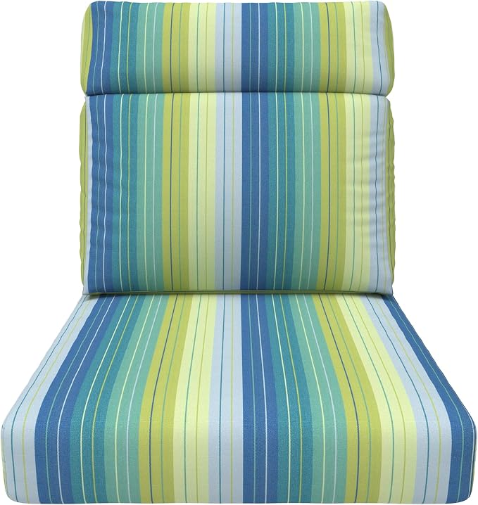 Covers & All Sunbrella Outdoor Cushions, High Back Outdoor Chair Cushions with Supportive Foam Seat and Poly Fill Back, Made with Waterproof, Stain & Fade Resistant Sunbrella Fabric for Patio Chairs