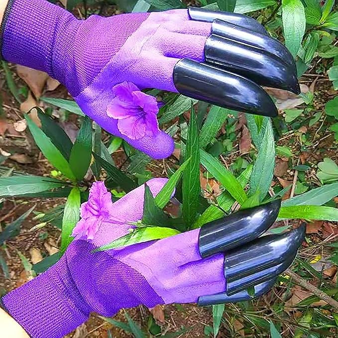 Garden Gloves with Claws for Women and Men,One Size | 2 Pairs, Both Hands, Easy Digging and Planting, Yard Work Safe