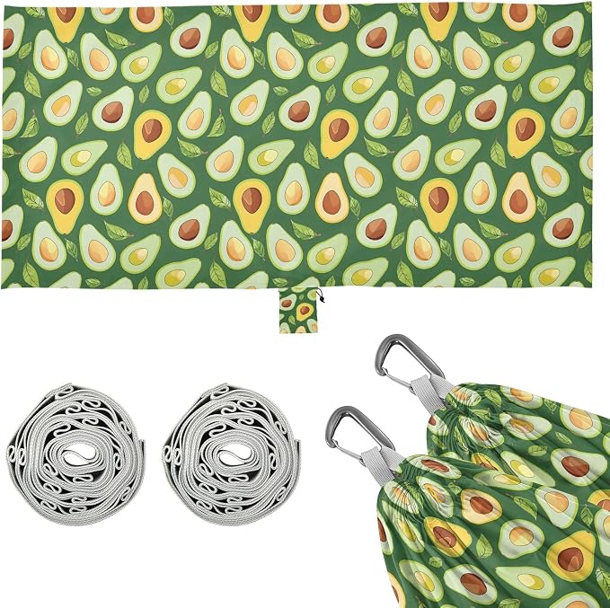 Camping Hammock Outdoor Hammocks for Outside Avocado Green Cute Beach Trees Portable Lightweight with Pockets Tree Straps Indoor