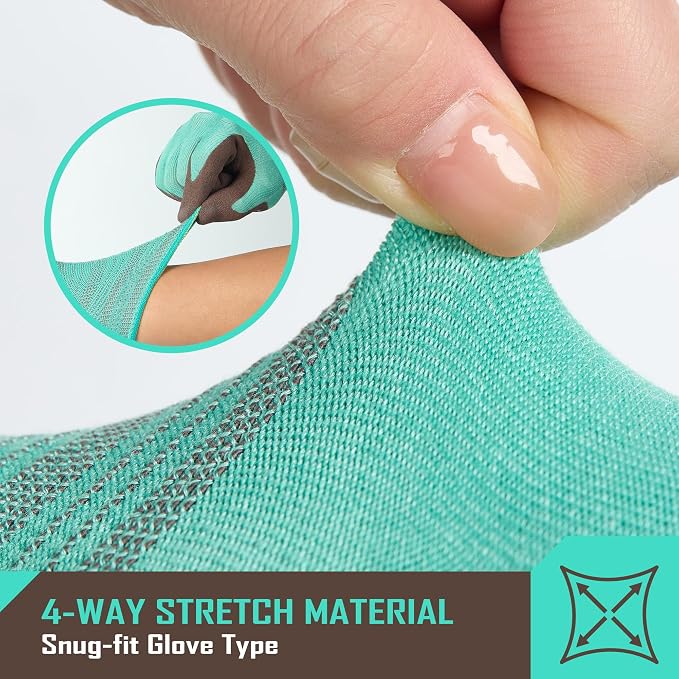 COOLJOB 2 Pairs Modal Gardening Gloves for Women, Rubber Coated, X-Small | Breathable Garden Gloves Stretch Soft, Non Slip Palm Dipped Grip Work for Gardener Worker in Lawn Yard Factory Garden