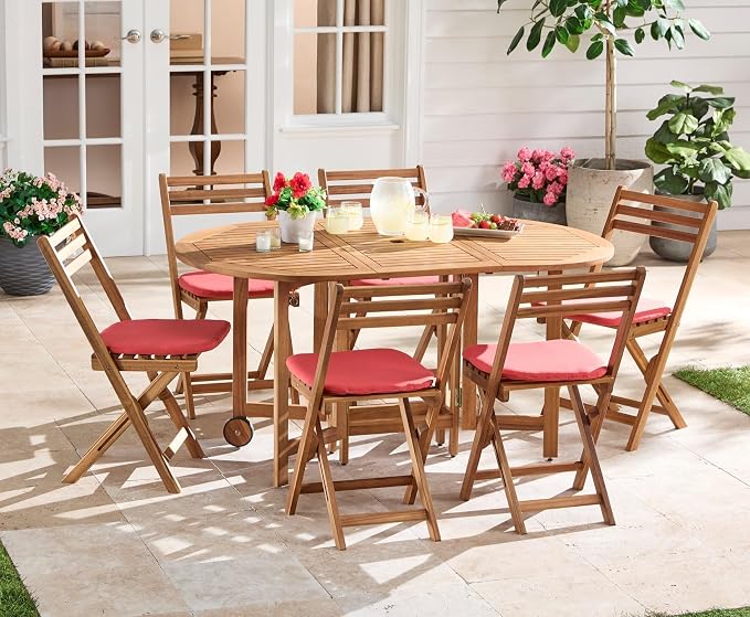 BrylaneHome Bh Outdoor Performance Set of 4 Stacking Chair Pads - Cobalt Tropicana