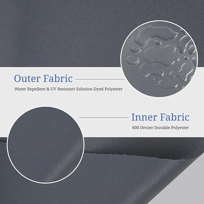 Covers & All Square Outdoor Cushion Covers for Patio Furniture Sets, Water, Tear & UV Resistant Polyester Cushion Slipcover with Zippers (Pack of 2) (24" L x 24" W x 4" Thick, Charcoal Gray)