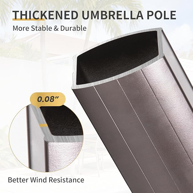 10 X 13 FT Cantilever Patio Umbrella with Base Included & Led Lights Outdoor Rectangle Offset Large Double Top Heavy Duty Umbrellas 360°Rotation for Pool Deck Backyard Garden, Gray