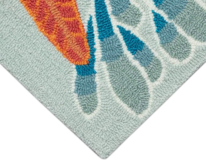 Liora Manne Ravella Indoor/Outdoor Durable Hand-Tufted UV Stabilized Rug- Ocean Scene Aqua 2' x 3'