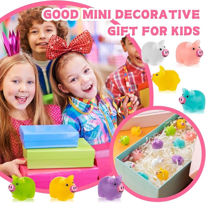 78PCS Mini Resin Pigs Figures Miniature, Colorful Tiny Pig for Cake Topper | Cute Pigs Figures Miniature, Tiny Pig Charms for Cake Topper, Garden Landscape Dollhouse Hide Game Room Decor DIY Craft