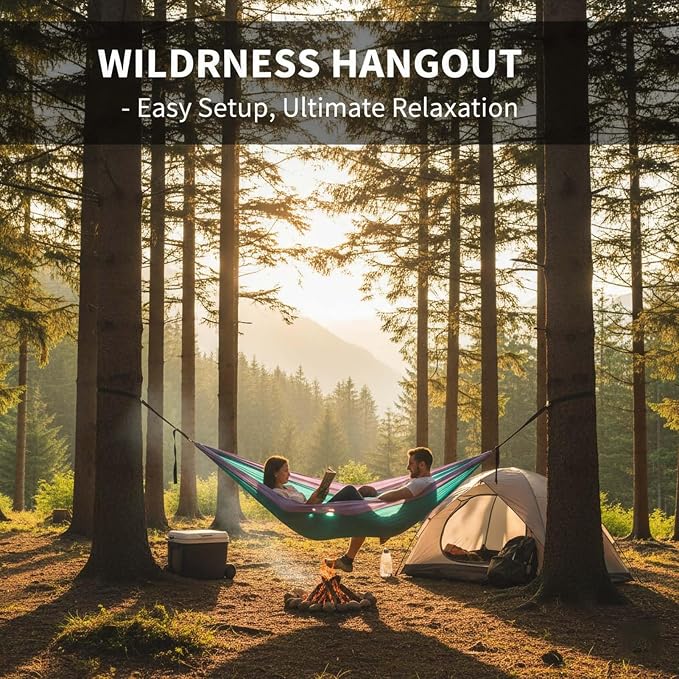 YSUEFIJO Travel Hanging Hammock, Outdoor Hammock Ideal for Camping Or Garden, Camping Hammock Easy to Set Up and Carry, Comfortable Resting Spot, Heavy Duty Support Up to 300kg
