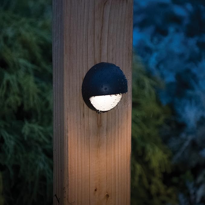 WAC Landscape Lighting, Round LED 12V Deck and Patio Light 2700K Warm Built-in LED in Solid Brass Coated with Bronze