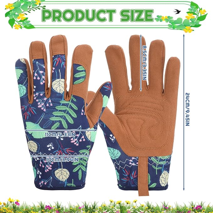 2 Pairs Long And Short Gardening Gloves Thorn Proof for Women | Leather Gardening Gloves Women Working Glove for Rose Pruning Yard Work