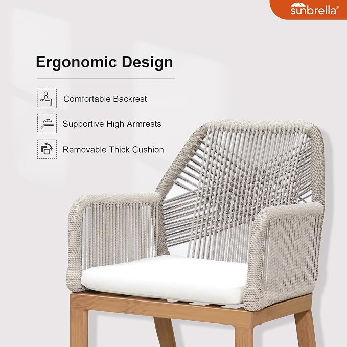 PURPLE LEAF 11 Pieces Patio Dining Set Aluminum Modern Oversize Rectangular Table and Rattan Arm Chairs with Cushions for Kitchen Porch Garden Outdoor Furniture Sets, Teak