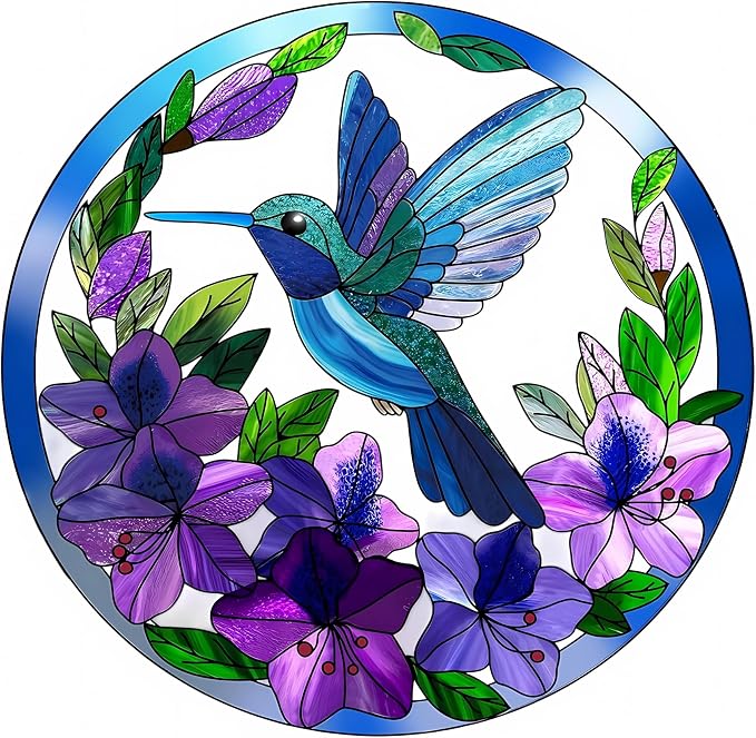 Metal Hummingbird Wall Art Decor- Outdoor Wall Art for Patio, Garden and Fence Decorations, Bird Wall Silhouette Indoor and Outdoor Hanging