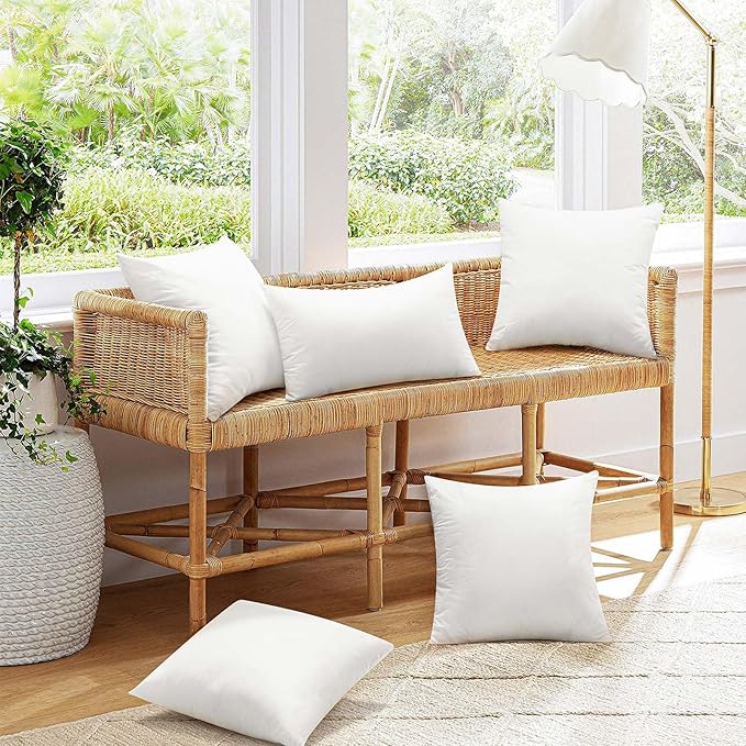 Ashler 20 x 20 Outdoor Pillows, Waterproof Inserts Set of 2, Throw Pillow | Throw Pillow Inserts, Hypoallergenic Stuffer, Sham Square Pillow Insert, For Patio, Bench, Garden, Indoor Outdoor Decorative