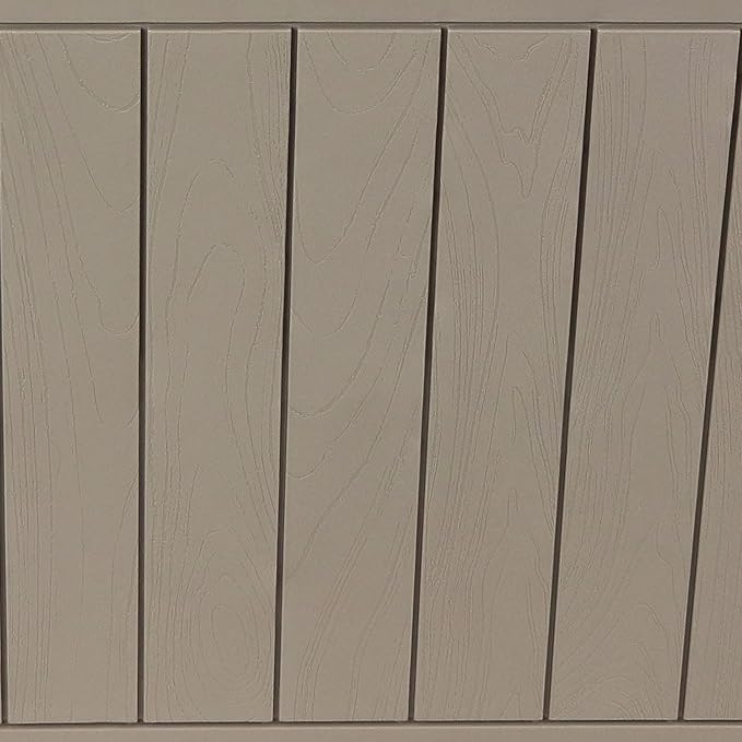 Sunnydaze Outdoor Deck Box - Lockable Package Delivery Box - Weather-Resistant Outdoor Storage Bin - 32-Gallon Faux Plank - Driftwood