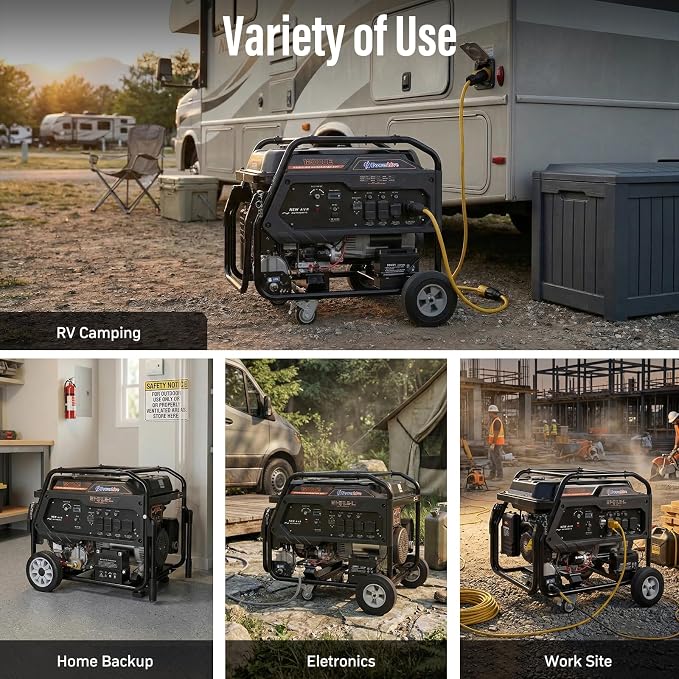 Dual Fuel Generator for Home Backup Outdoor Camping, Remote Electric Start, Transfer Switch Ready, RV & Emergency Ready, 11000 Watt Generators Gas and Propane