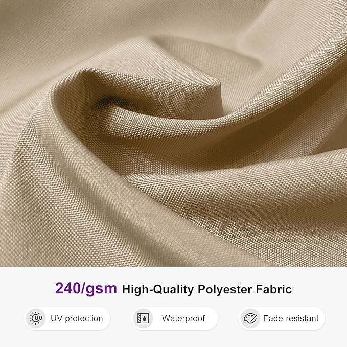 PURPLE LEAF 13ft Patio Umbrella Outdoor Round Umbrellas Large Cantilever Umbrella Windproof Offset Umbrellas Heavy Duty Sun Umbrella for Garden Deck Pool Patio, Beige