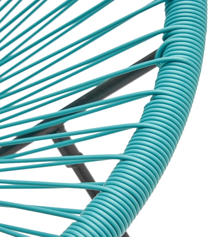 Christopher Knight Home Outdoor Hammock Weave Chair with Steel Frame (Set of 4) - Teal and Black