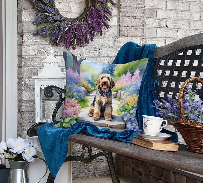 Caroline's Treasures Otterhound Spring Path Throw Pillow Machine Washable, Indoor Outdoor Decorative Pillow for Couch, Bed or Patio, 18Hx18W