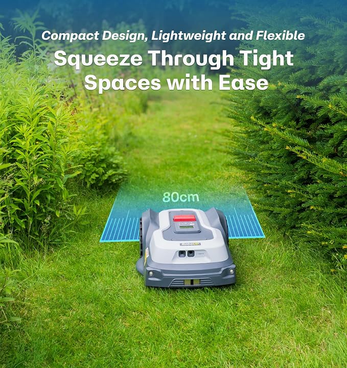 T1200Pro Wire-free Robot Lawn Mower with 24 Replacement Blades, Automatic Robot Mower for 0.37 Acre, RTK+Vision, AI Obstacle Avoidance, Adjustable Cutting Height Multi-Zone Mowing Robotic Mower