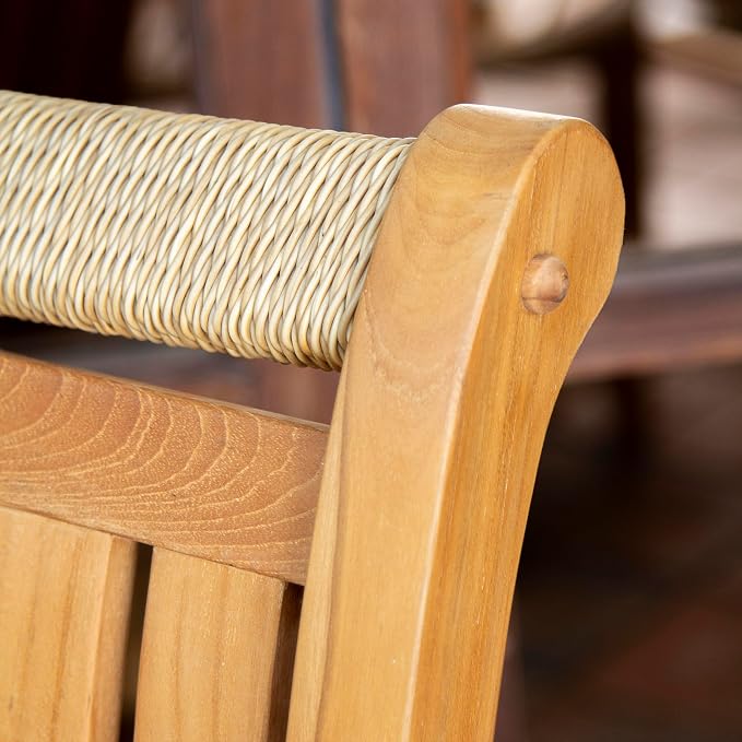 Cambridge Casual Marrakesh Teak Wood 3-Piece Rocking Conversation Set with Honey Twist Wicker