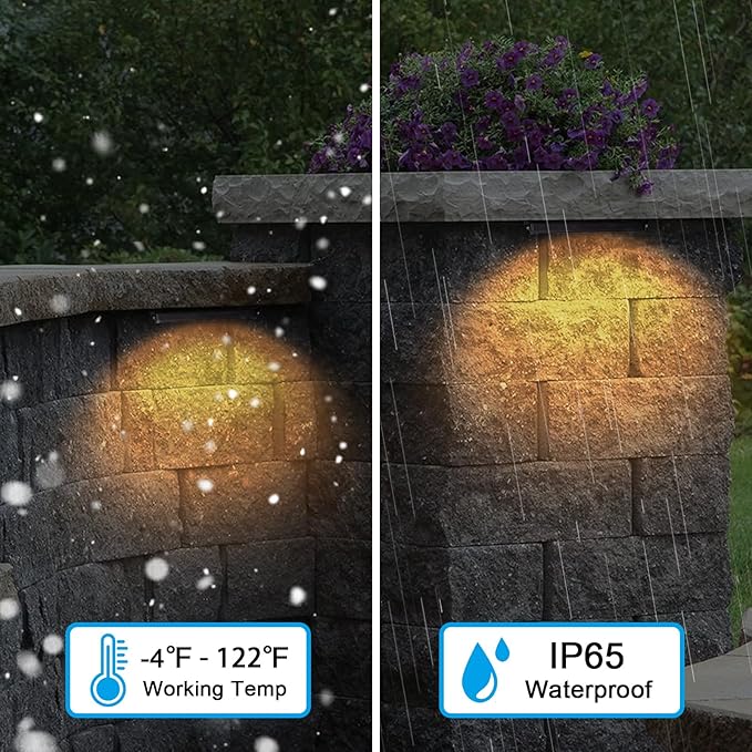 12inch Retaining Wall Lights 5W LED Hardscape Paver Lighting,2700K Soft White Waterproof Outdoor Step Lights,12V AC/DC Low Voltage Landscape Lighting-8Packs