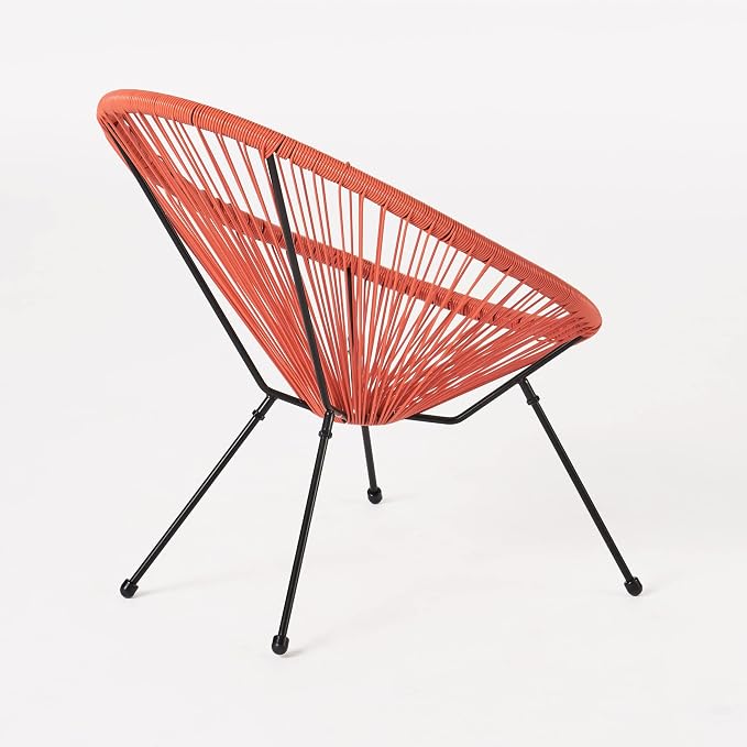 Christopher Knight Home Outdoor Hammock Weave Chair with Steel Frame (Set of 2) - Orange and Black Finish