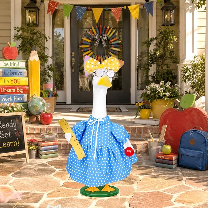 Back to school porch goose outfits (Teacher)