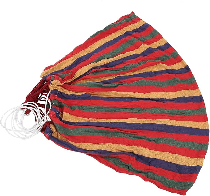 Canvas Double Camping Hammock, Lightweight Travel Hammock, Soft Resting Bed, Quick Setup Hand Woven with Storage Bag for Garden Backpacking, 551 Lb Limit (Red)