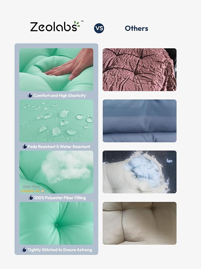 Indoor Outdoor Lumbar Pillows,Waterproof Outdoor Pillows Set of 4 for Patio Furniture,12×20 Inch, Aqua Blue