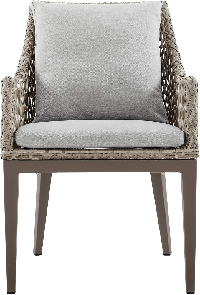 Armen Living Silvana Modern Outdoor Patio Dining Set, 5 Piece, Gray