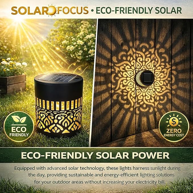 Decorative Solar Mandala Lights, 2026 New Mandala Solar Lights Outdoor, Mandala Theme Waterproof Fence Light, Shadow Projection Landscape Lighting for Backyard,Patio,Walkway,Lawn,Porch Decor (#C,4)