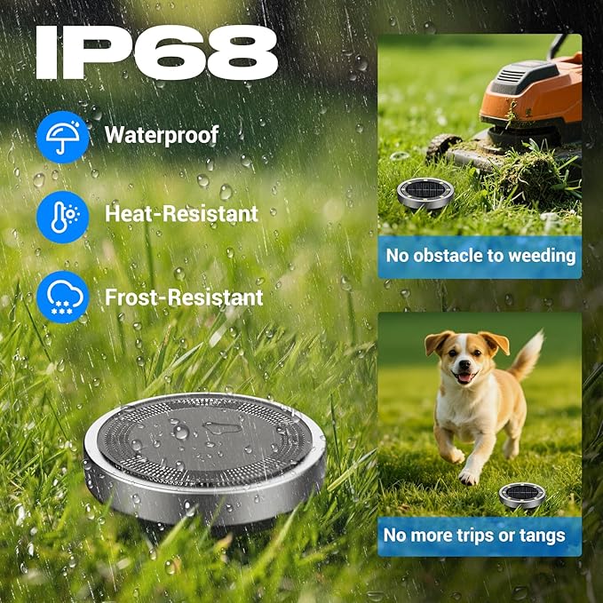 Peasur Solar Ground Lights Outdoor, 6 Pack Flat Solar Powered Disc Lights, IP68 Waterproof, Anti-Rust, Landscape Lighting for Pathway Garden Yard Lawn Walkway Landscape Driveway, Mini, Warm White